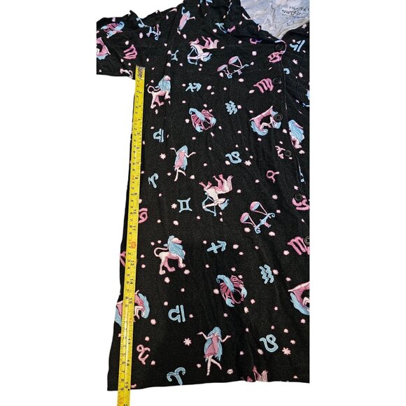 Torrid Super Soft Sleep Shirt Button-Down Black Zodiac Print Sz 1 Rayon Spandex - Picture 4 of 10